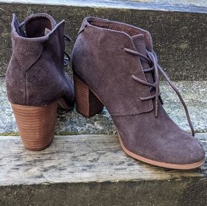 NEW Tom's Lunata Lace Up Bootie in Chocolate